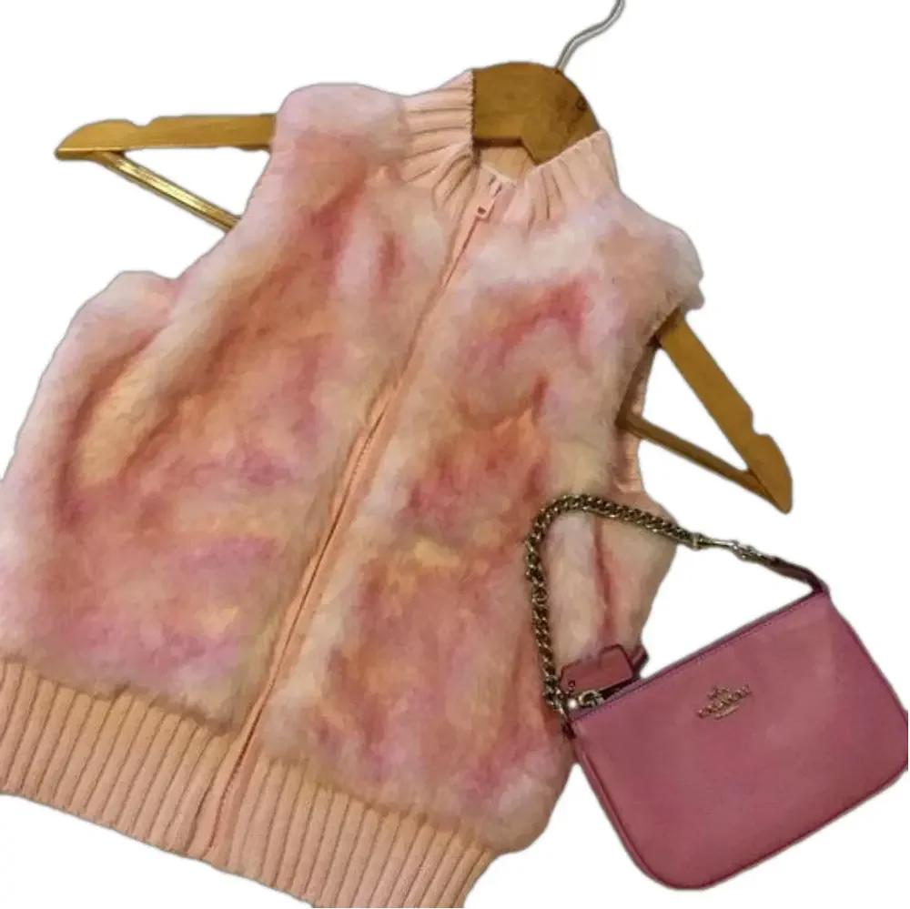 GYMBOREE lovely petal pink faux-fur vest sleeveless  S5-6